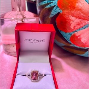 Pink Tourmaline, Diamond, and Citrine ring.